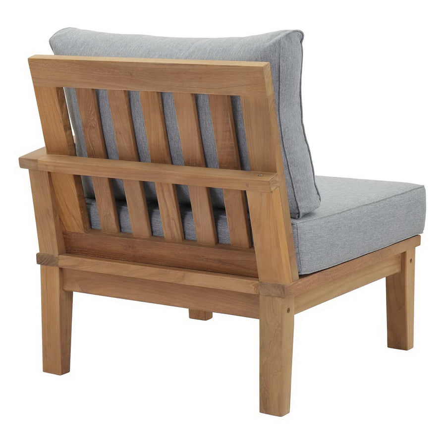 Cove Outdoor Patio Teak Right-Facing Sofa in Natural Gray