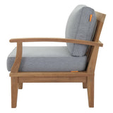 Cove Outdoor Patio Teak Right-Facing Sofa in Natural Gray