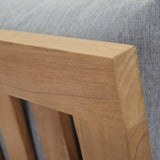 Cove Outdoor Patio Teak Right-Facing Sofa in Natural Gray