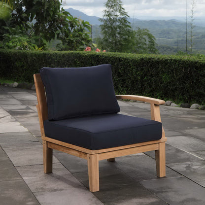 Marina Outdoor Patio Teak Right-Facing Sofa by Furniture For America