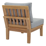 Cove Armless Outdoor Patio Teak Sofa in Natural Gray
