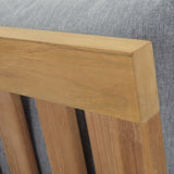 Cove Armless Outdoor Patio Teak Sofa in Natural Gray