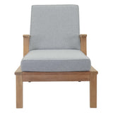 Cove Outdoor Patio Teak Single Chaise in Natural Gray