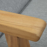 Cove Outdoor Patio Teak Single Chaise in Natural Gray