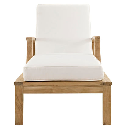 Marina Outdoor Patio Teak Single Chaise by Furniture for America