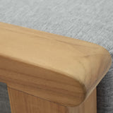 Cove Outdoor Patio Teak Ottoman in Natural Gray
