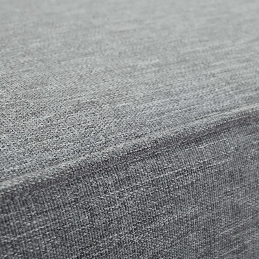 Cove Outdoor Patio Teak Ottoman in Natural Gray