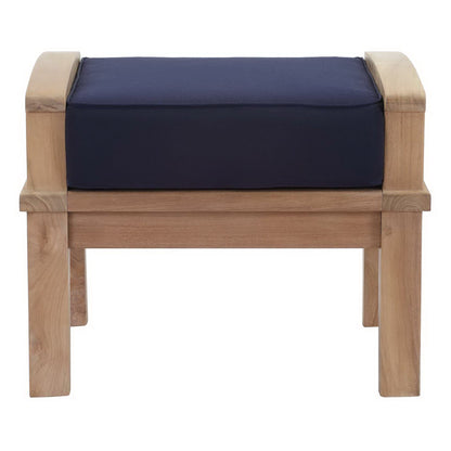 Marina Outdoor Patio Teak Ottoman by Furniture For America