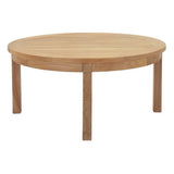 Cove Outdoor Patio Teak Round Coffee Table in Natural
