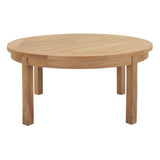 Cove Outdoor Patio Teak Round Coffee Table in Natural