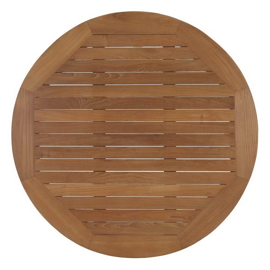 Cove Outdoor Patio Teak Round Coffee Table in Natural