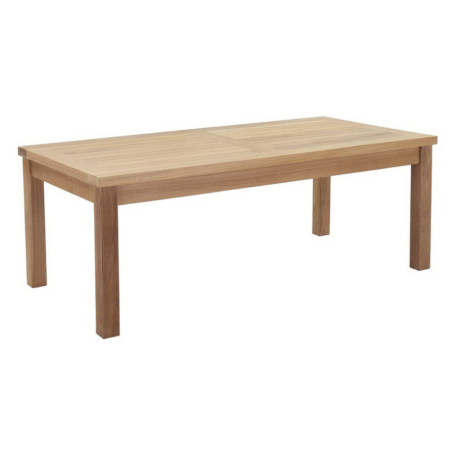 Cove Outdoor Patio Teak Rectangle Coffee Table in Natural