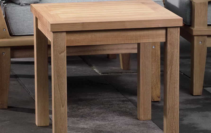Cove Outdoor Patio Teak Side Table in Natural