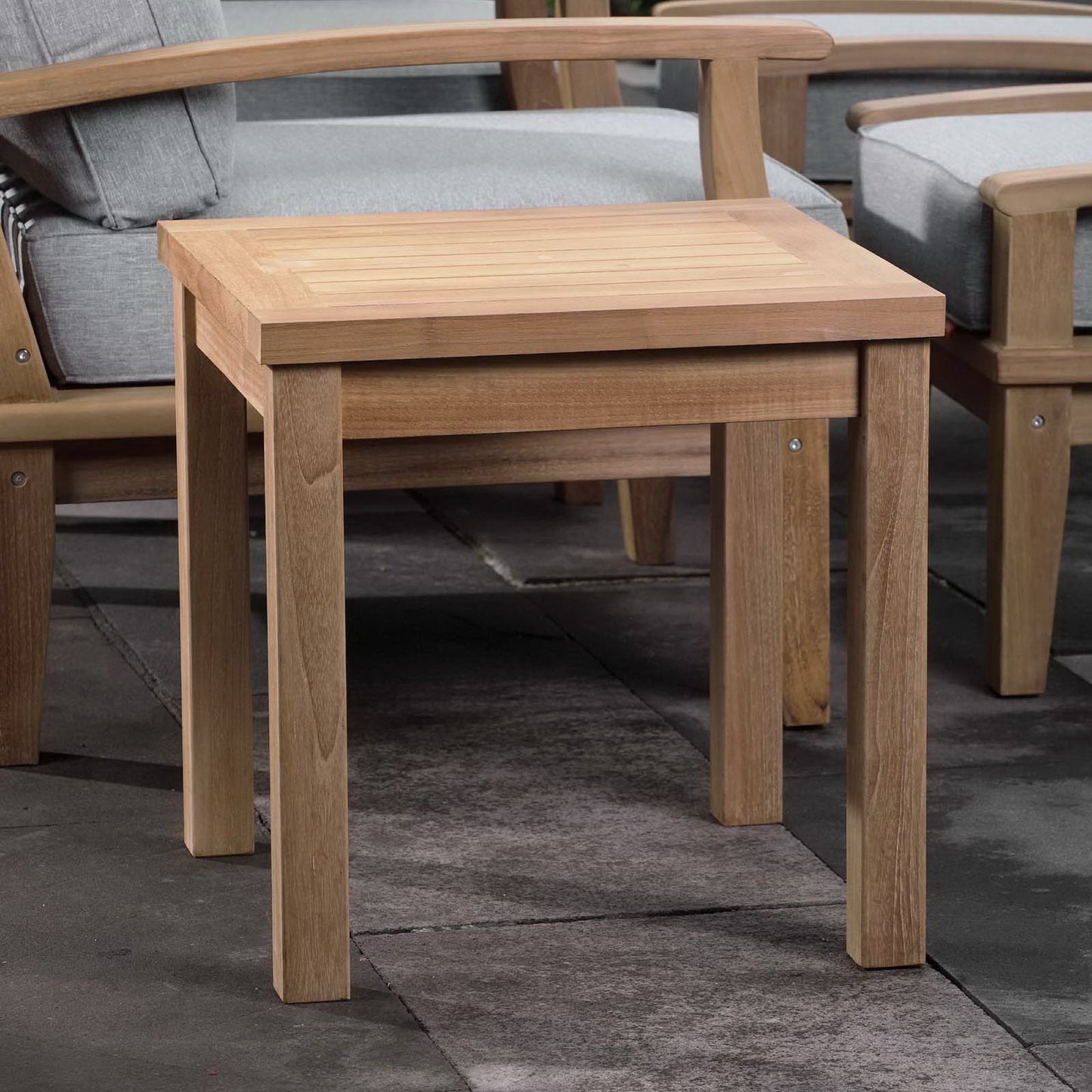 Marina Outdoor Patio Teak Side Table by Furniture For America