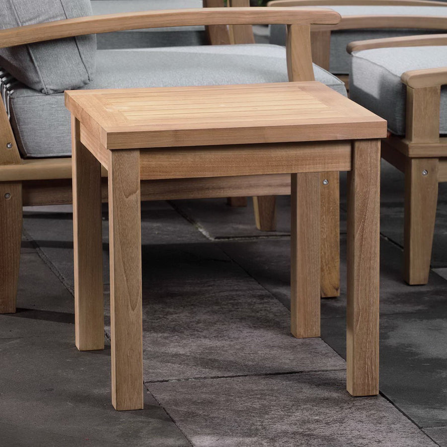 Cove Outdoor Patio Teak Side Table in Natural