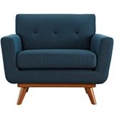 Flint Upholstered Fabric Armchair in Azure
