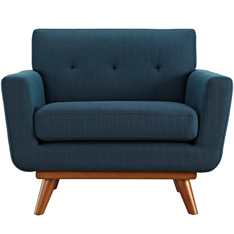 Flint Upholstered Fabric Armchair in Azure