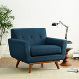 Flint Upholstered Fabric Armchair in Azure