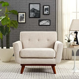 Flint Upholstered Fabric Armchair in Beige