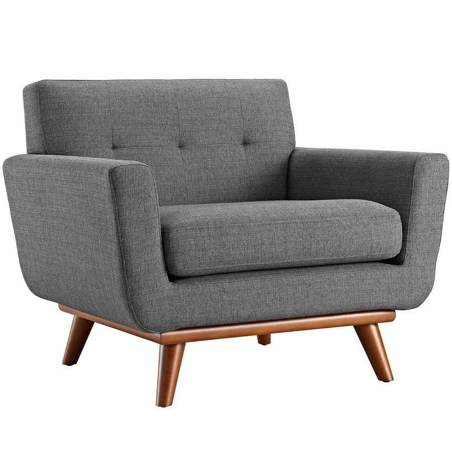 Flint Upholstered Fabric Armchair in Gray