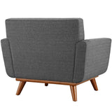 Flint Upholstered Fabric Armchair in Gray