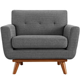 Flint Upholstered Fabric Armchair in Gray