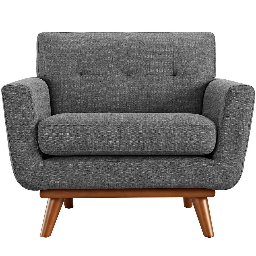 Flint Upholstered Fabric Armchair in Gray