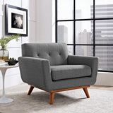 Flint Upholstered Fabric Armchair in Gray