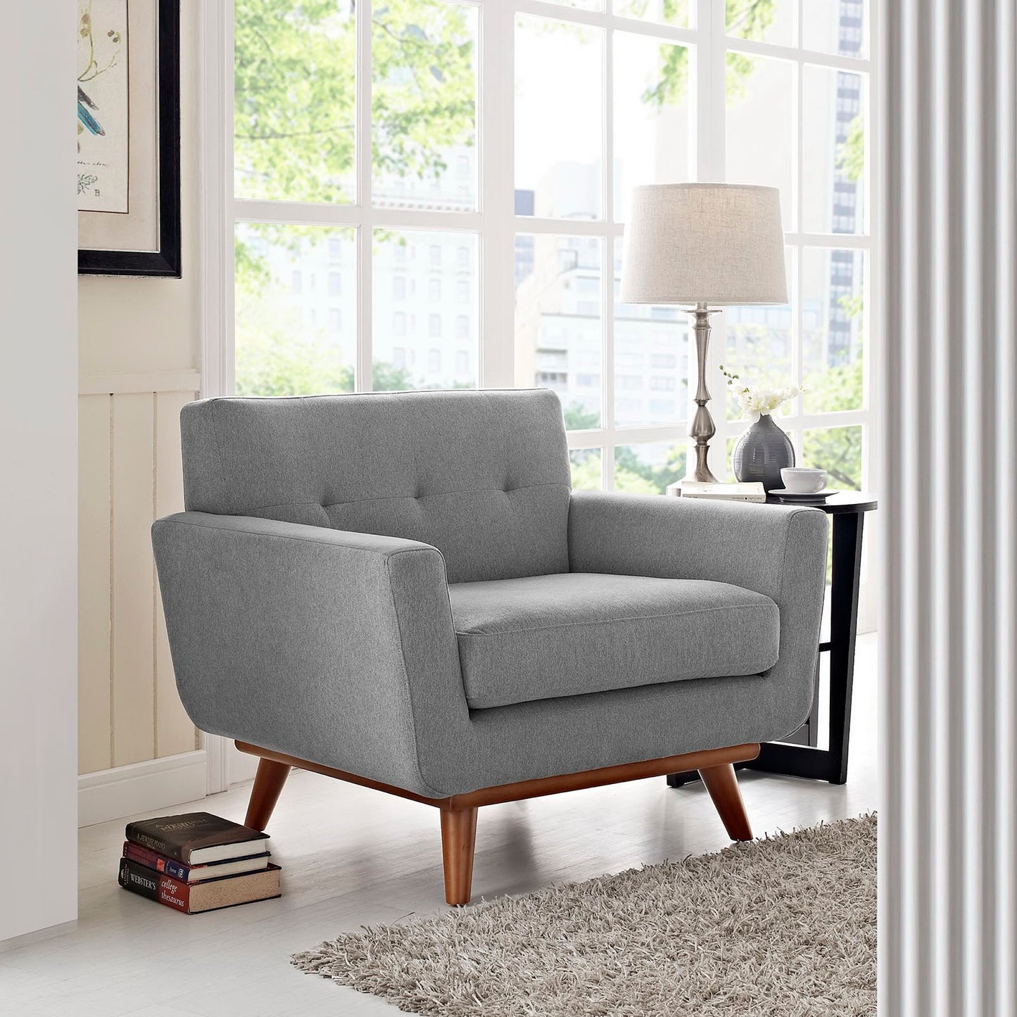 Engage Upholstered Fabric Armchair by Furniture For America