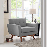 Flint Upholstered Fabric Armchair in Expectation Gray