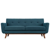 Flint Upholstered Fabric Loveseat in Azure
