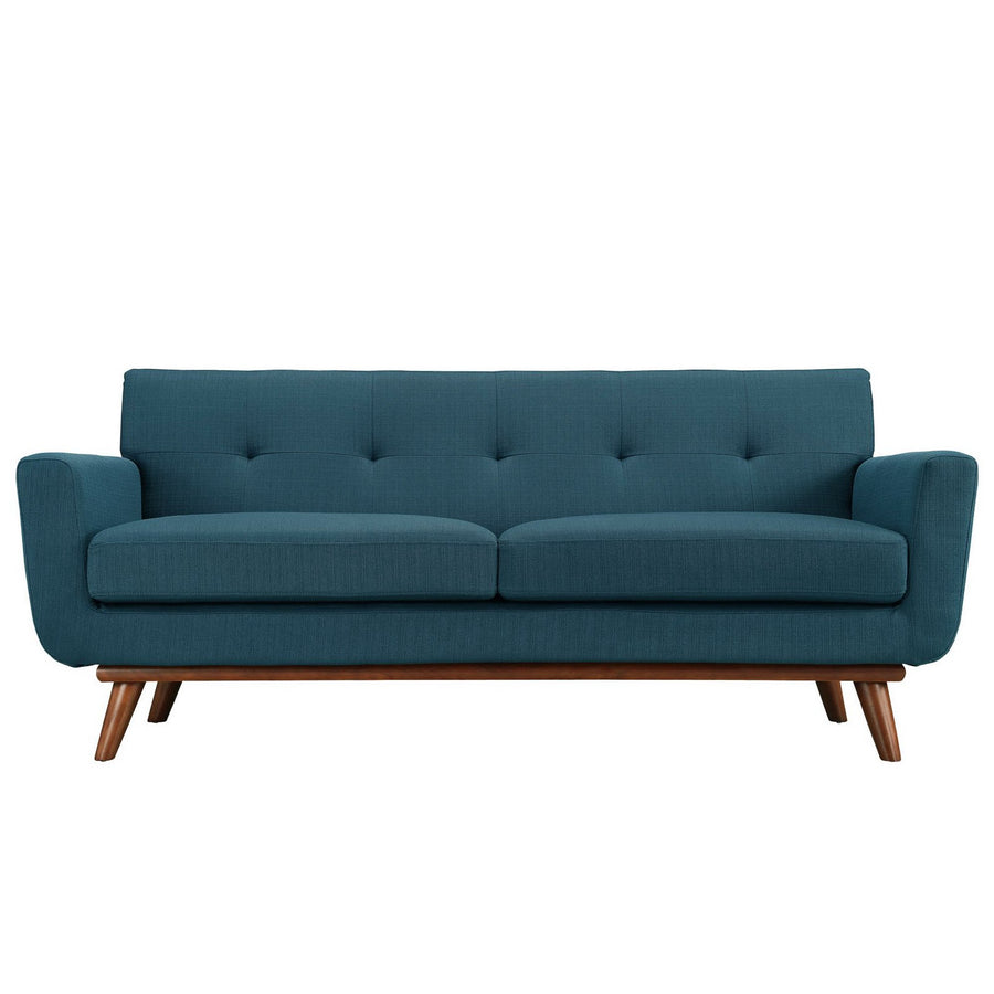 Flint Upholstered Fabric Loveseat in Azure