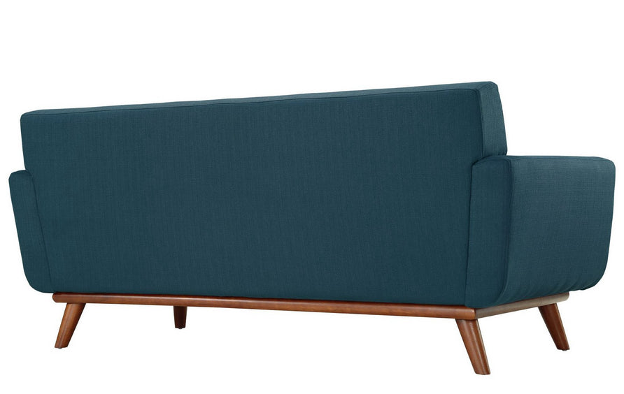 Flint Upholstered Fabric Loveseat in Azure