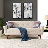Flint Upholstered Fabric Loveseat in Beige