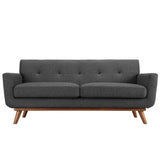Flint Upholstered Fabric Loveseat in Gray