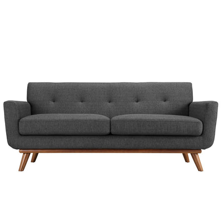 Engage Upholstered Fabric Loveseat in Gray