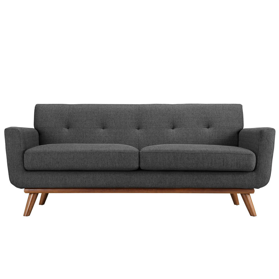 Flint Upholstered Fabric Loveseat in Gray