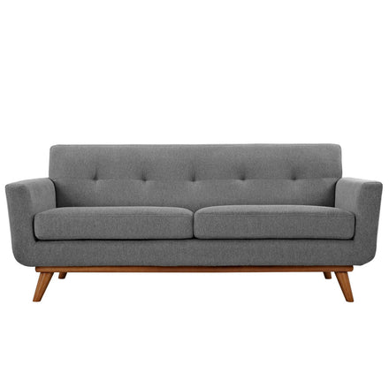 Engage Upholstered Fabric Loveseat in Expectation Gray
