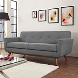 Flint Upholstered Fabric Loveseat in Expectation Gray