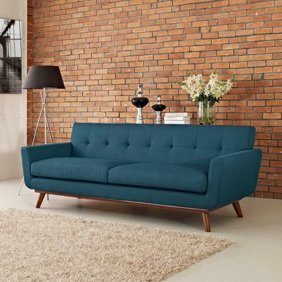 Flint Upholstered Fabric Sofa in Azure