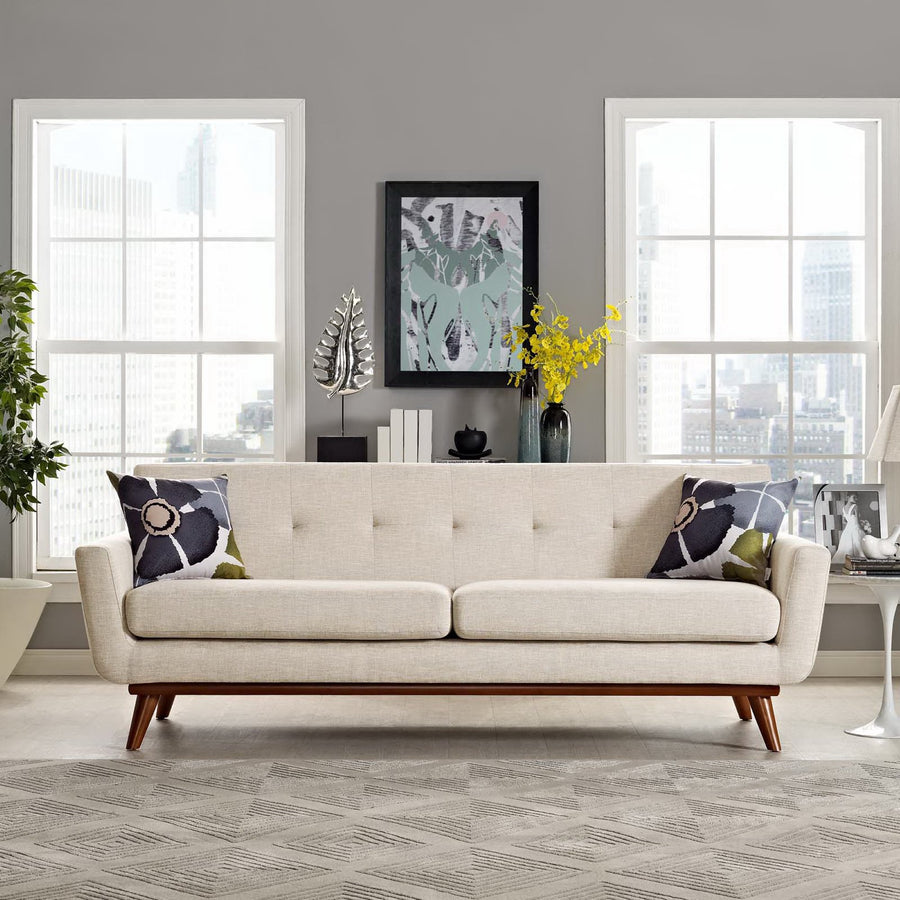 Flint Upholstered Fabric Sofa in Beige