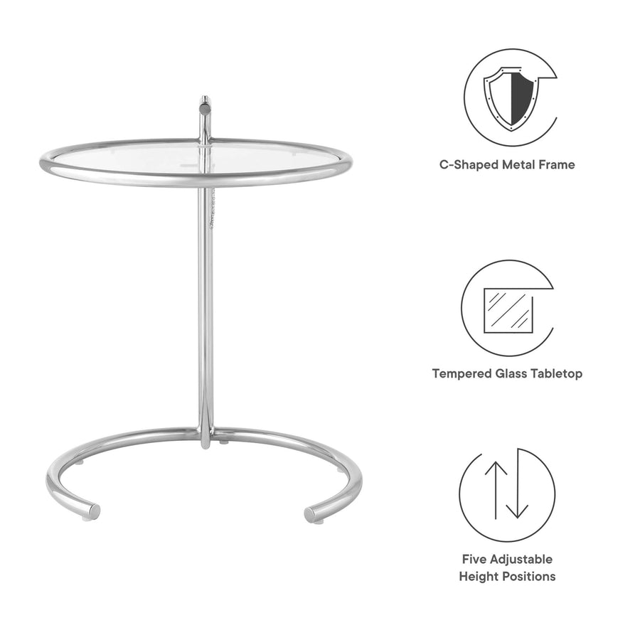 Margot Metal Side Table in Silver