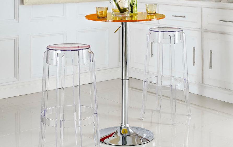 Thistle Bar Stool Set of 2 in Clear