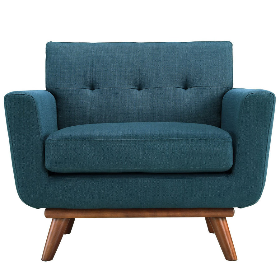 Flint Wood Armchair Set of 2 in Azure