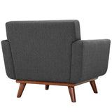 Flint Wood Armchair Set of 2 in Gray