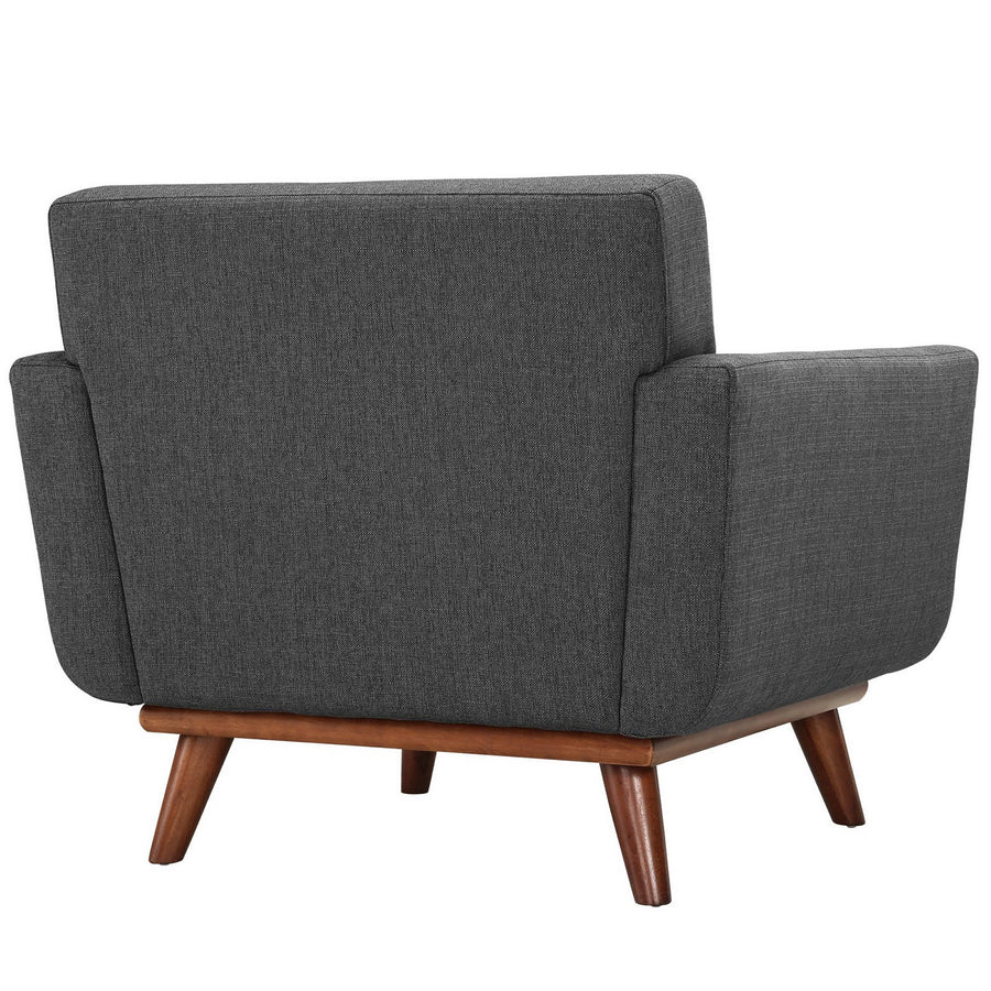 Flint Wood Armchair Set of 2 in Gray