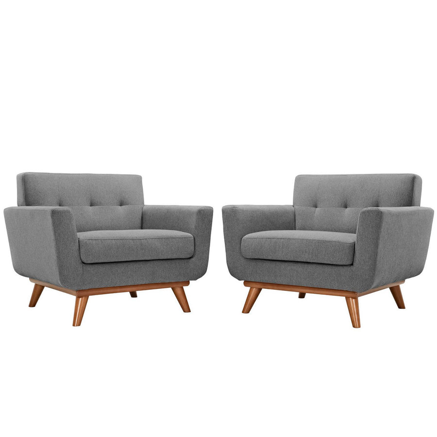 Flint Wood Armchair Set of 2 in Expectation Gray