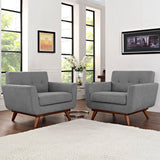 Flint Wood Armchair Set of 2 in Expectation Gray