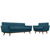 Flint Armchair and Sofa Set of 2 in Azure