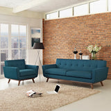 Flint Armchair and Sofa Set of 2 in Azure